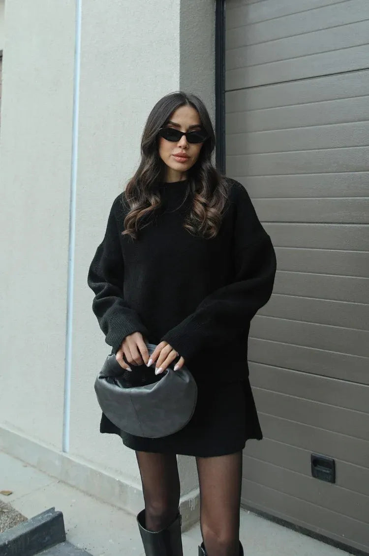 Ensemble 2 pièces (Pull + Jupe) - Projet Paris - Élégance et confort - Parfait pour une tenue chic