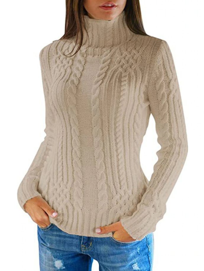 Pull Col Roulé en Tricot Câblé Blanc - Projet Paris - Élégance et chaleur pour l'hiver