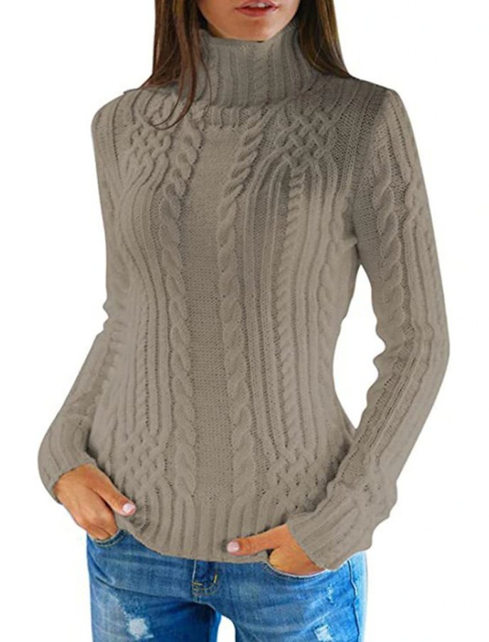 Pull Col Roulé en Tricot Câblé Blanc - Projet Paris - Élégance et chaleur pour l'hiver