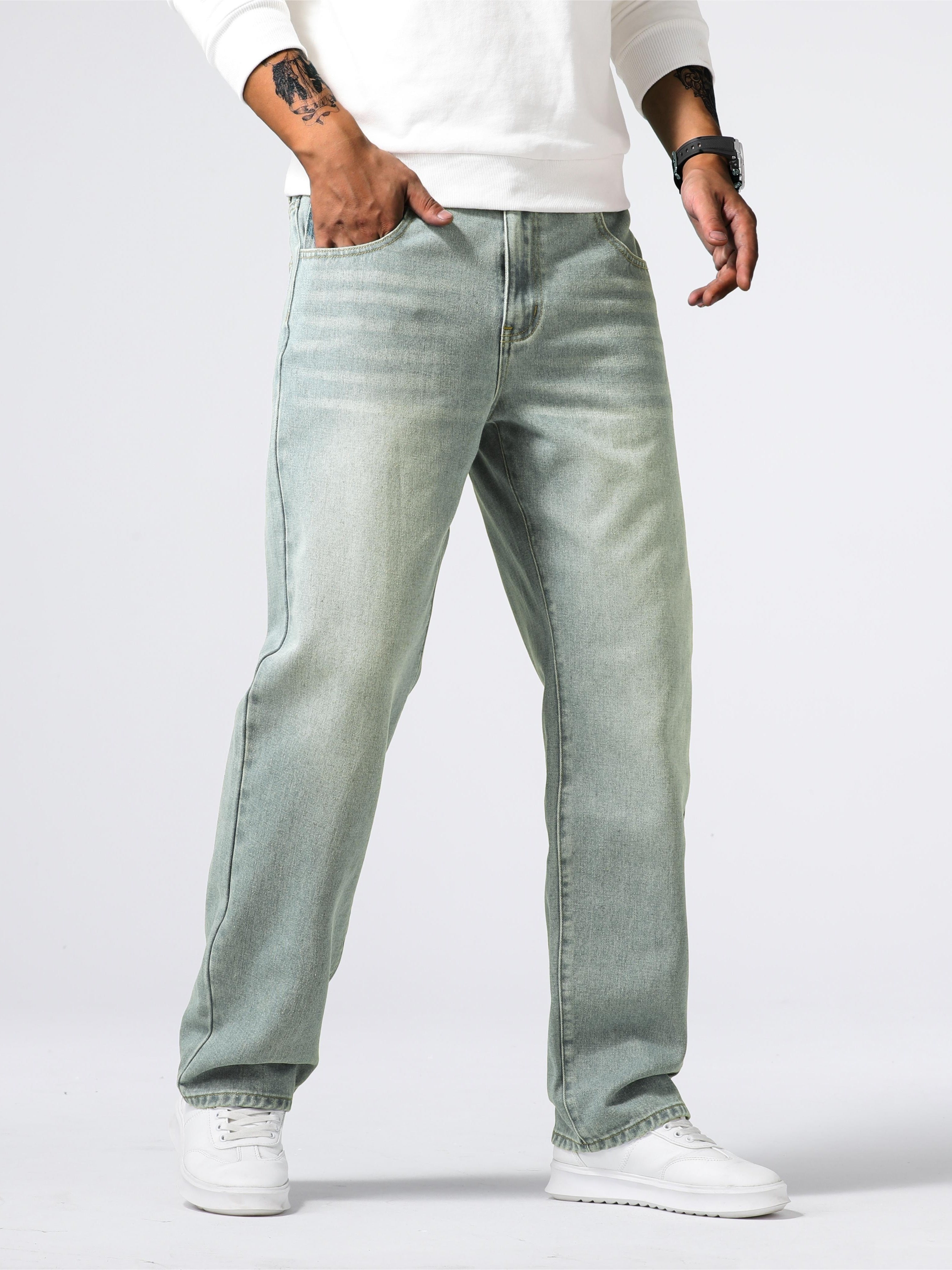 Jean ample effet usé pour homme - Projet Paris - Design vintage - Confort décontracté