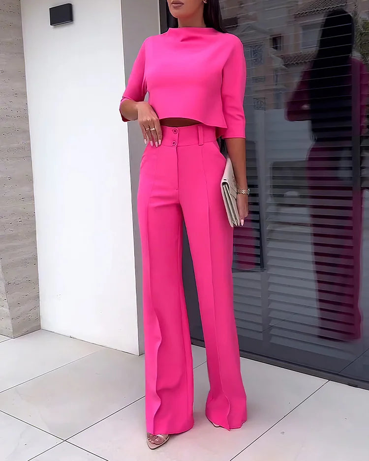 Ensemble Deux Pièces Uni – Projet Paris – Simple et élégant – Parfait pour un look minimaliste