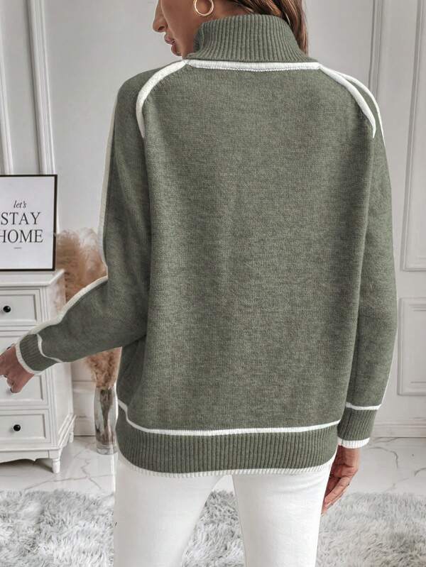 Pull confortable vert pour femmes - Projet Paris - Confort et chaleur - Idéal pour un look cosy