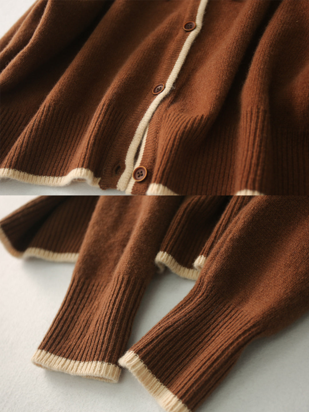Cardigan en coton tricoté vintage à col rond - Projet Paris - Élégance classique et confort absolu