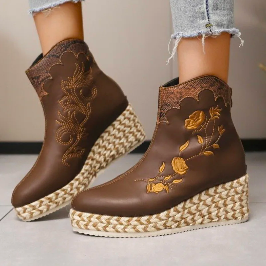 Bottes à plateforme florales élégantes - Style audacieux - Projet Paris - Parfaites pour une tenue originale