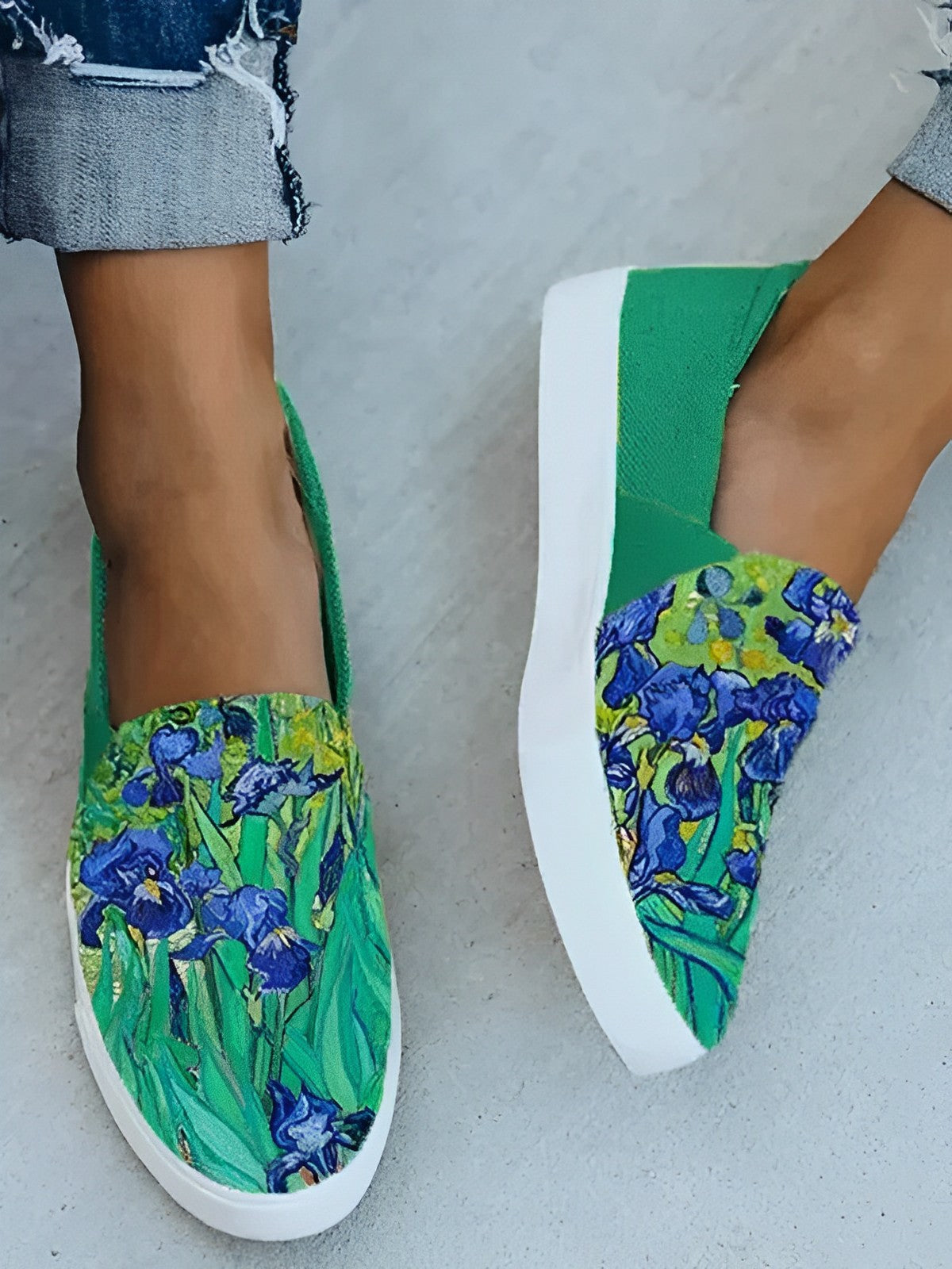 Baskets Canvas Imprimé Van Gogh Irises – Projet Paris – Style Artistique et Confort Moderne