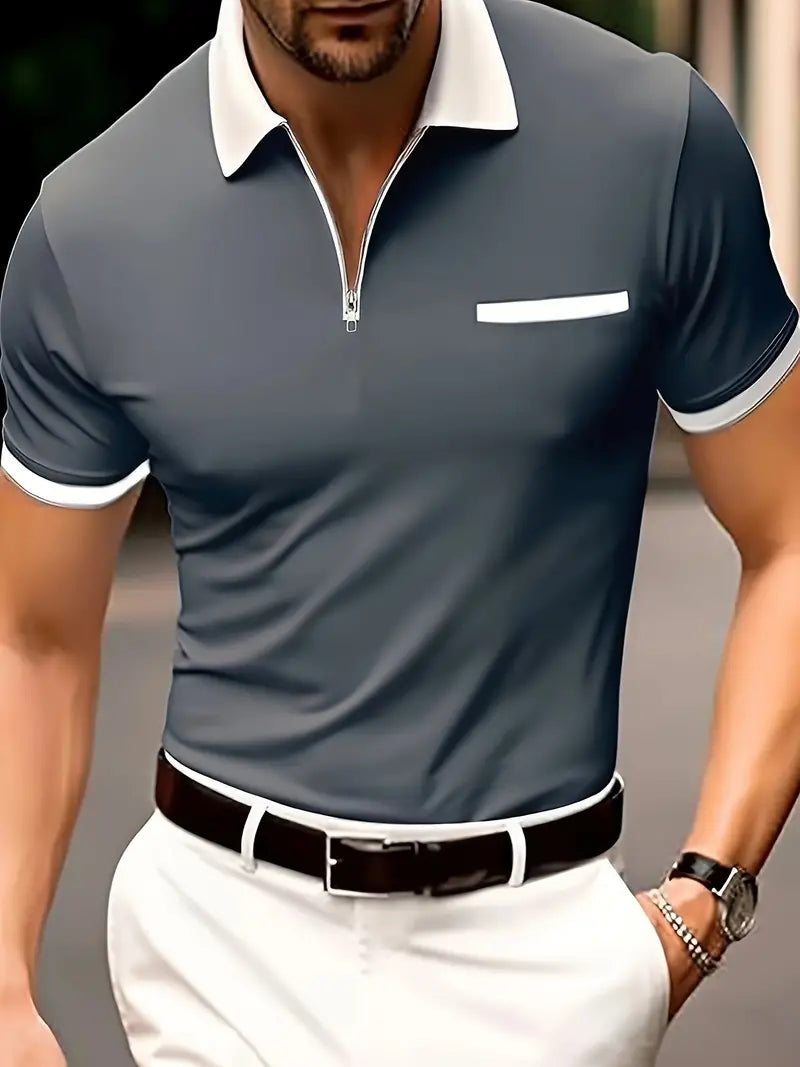 Chemise de golf Homme à col en V respirante - Projet Paris – Confort optimal sur le terrain