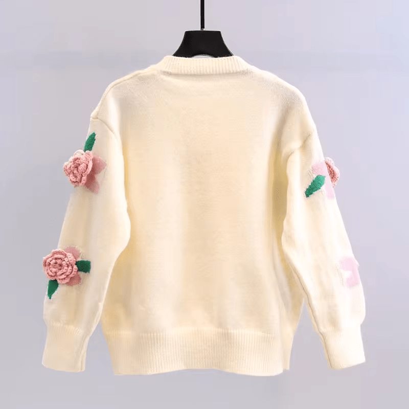 Cardigan floral vintage - Élégance intemporelle - Projet Paris - Design classique, Parfait pour un look rétro et raffiné