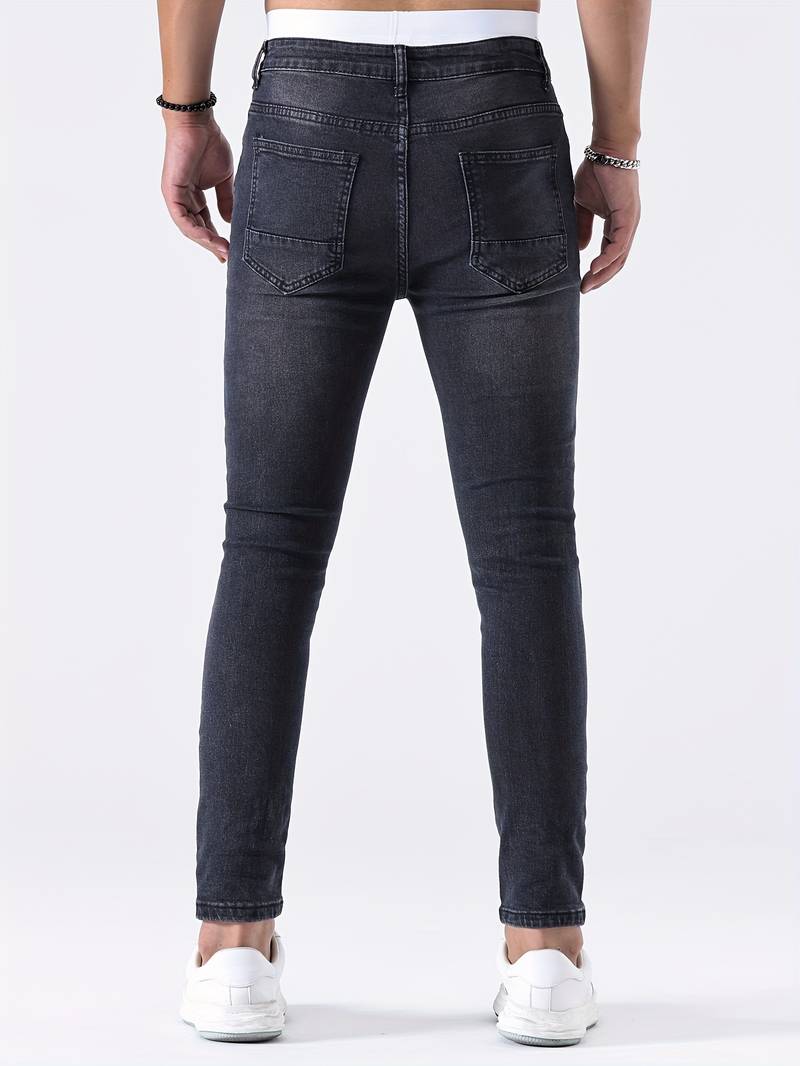 Jean slim homme | effet déchiré décontracté | Projet Paris – Look urbain, coupe moderne et stretch confortable