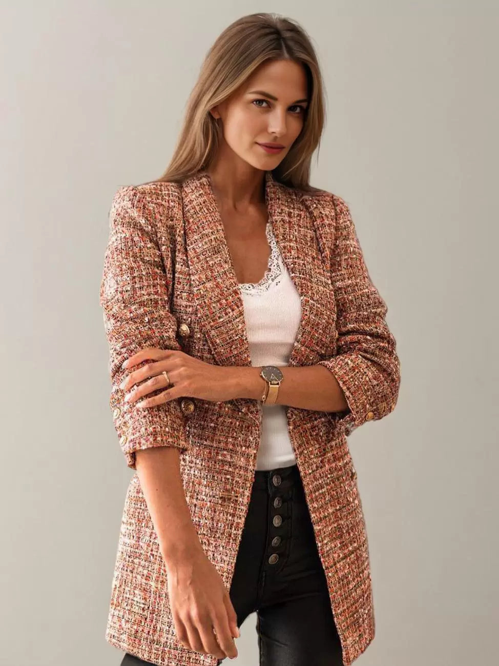 Blazer à carreaux Charmaine - Élégant et stylé - Projet Paris - Parfait pour le bureau