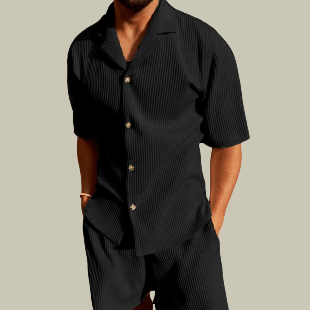 Ensemble polo en velours côtelé + short – Lux & Classy – Tenue homme élégante et confortable
