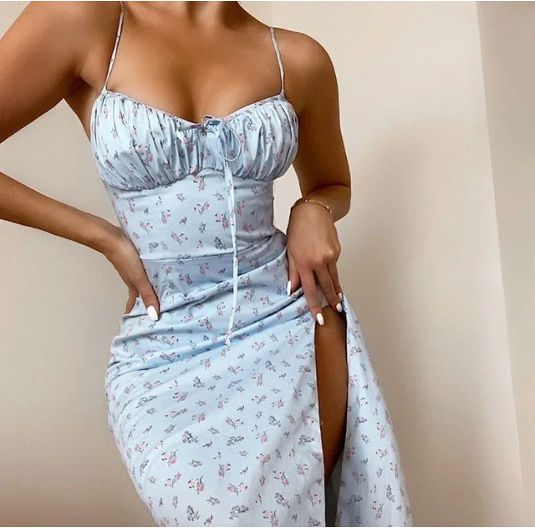 Robe longue en satin - Bandeau à volants - Projet Paris - Élégance et confort - Disponible en plusieurs tailles