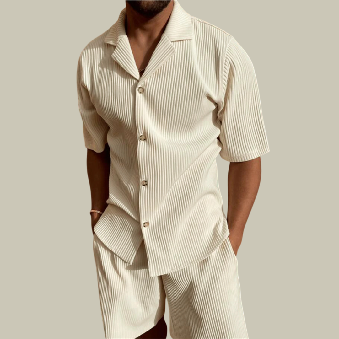 Ensemble polo en velours côtelé + short – Lux & Classy – Tenue homme élégante et confortable