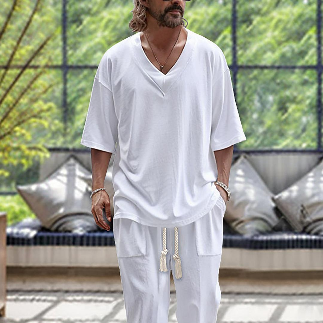 Costume Leinen Homme – Projet Paris – Chemise et Pantalon en Lin pour Look Décontracté et Élégant