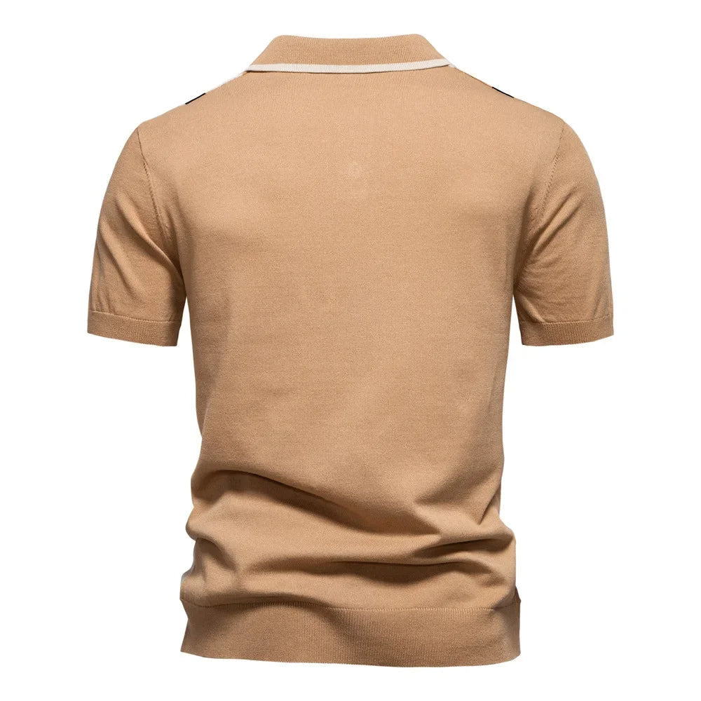 Polo en Maille Homme – Texture Moderne – Projet Paris – Style Raffiné et Confort Tricoté