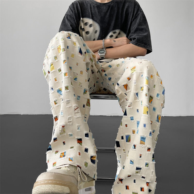Pantalon à carreaux coupe droite - Projet Paris - Élégance décontractée - Tissu confortable