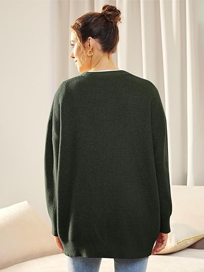 Cardigan oversized avec col en V - fermeture à boutons - Projet Paris - Élégance décontractée - Confort