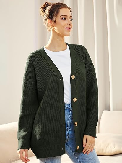 Cardigan oversized avec col en V - fermeture à boutons - Projet Paris - Élégance décontractée - Confort