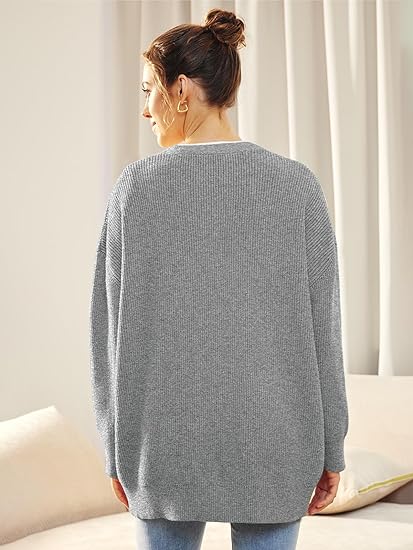 Cardigan oversized avec col en V - fermeture à boutons - Projet Paris - Élégance décontractée - Confort