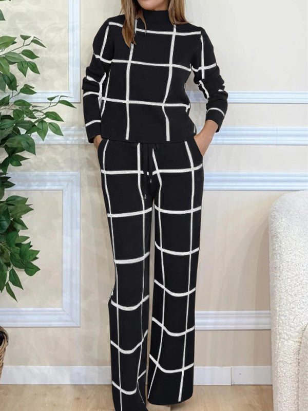 Top à carreaux stylé à manches longues - Tendance et décontracté - Projet Paris