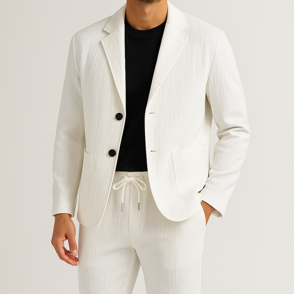 Ensemble blazer en lin pour homme – Projet Paris – Élégance estivale – Confort et légèreté