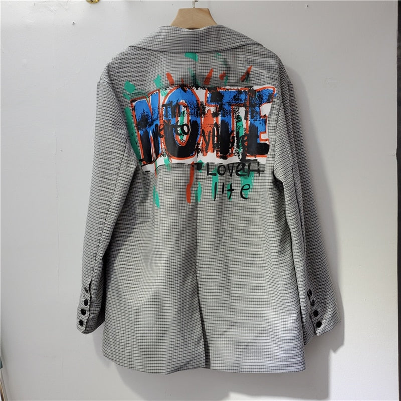 Blazer avec lettres graffiti - Projet Paris - Moderne et audacieux - Parfait pour un look unique