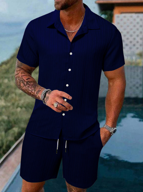 Ensemble chemise à manches courtes et short – Style décontracté – Projet Paris – Confort estival