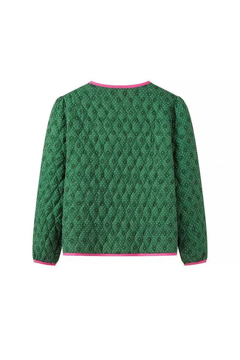 Bombers matelassé vert charmant avec bords roses - Projet Paris - Tendance et couleur vibrante