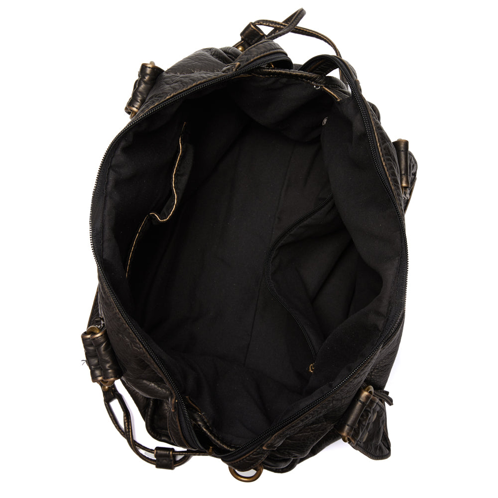 Sac à main en cuir noir luxe - Élégant et pratique - Projet Paris - Rangement spacieux