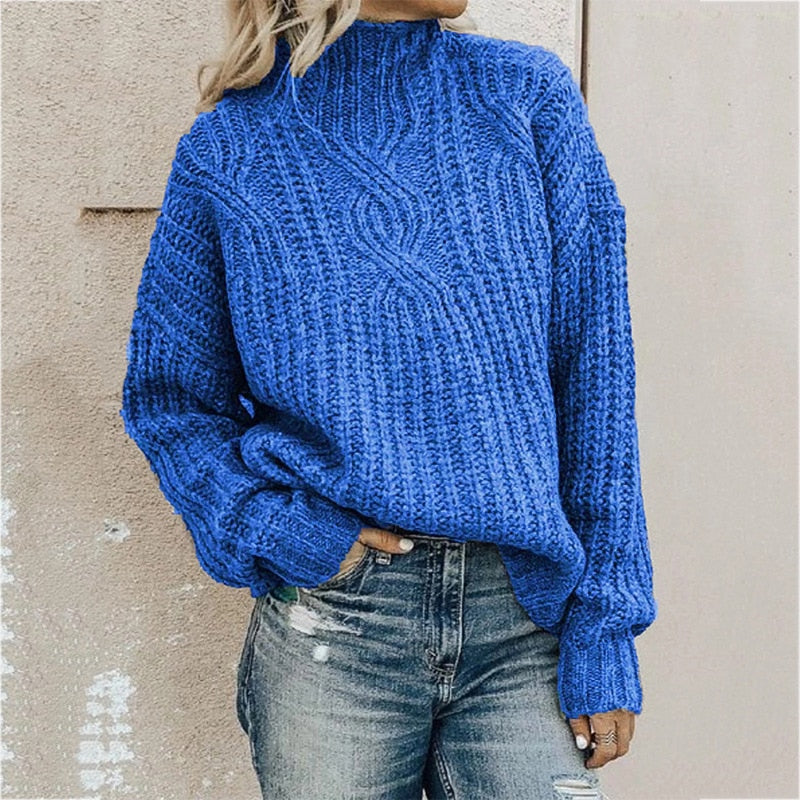 Pull à col montant en tricot torsadé - Confort et chaleur - Projet Paris - Élégant