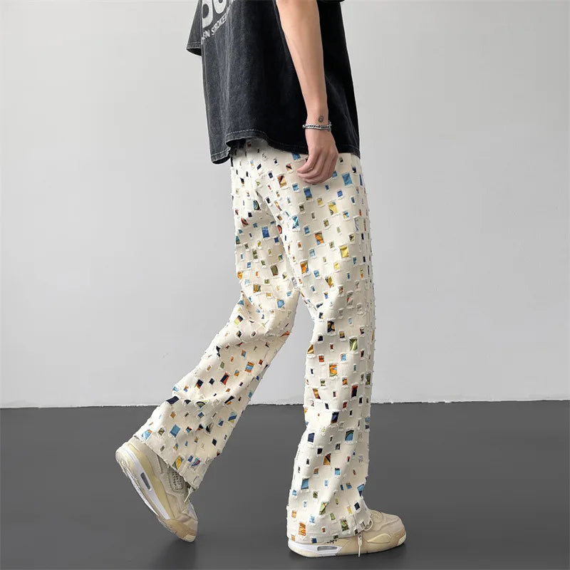 Pantalon à carreaux coupe droite - Projet Paris - Élégance décontractée - Tissu confortable