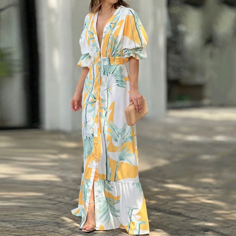 Robe à col en V - Projet Paris - Élégante et chic
