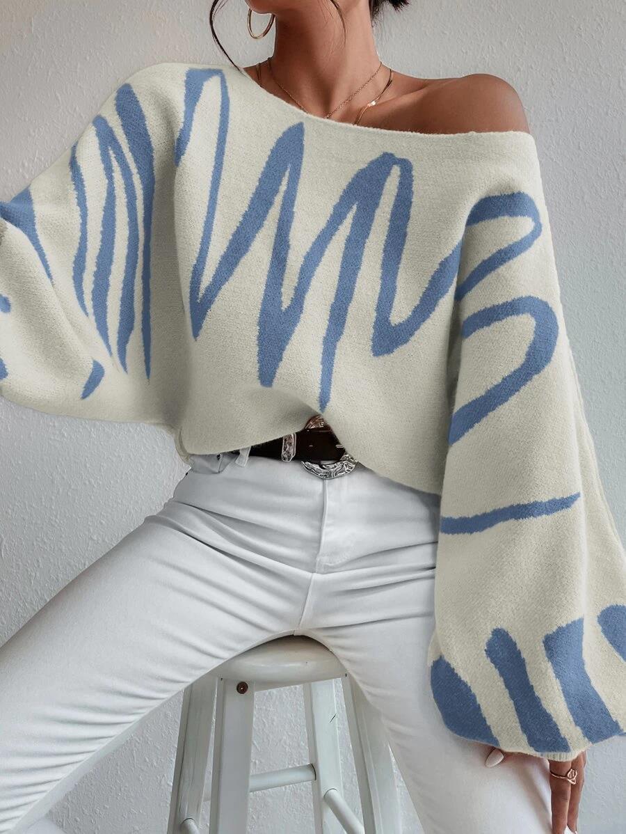 Pull blanc oversize à manches bouffantes - Chic décontracté - Projet Paris - Style ample