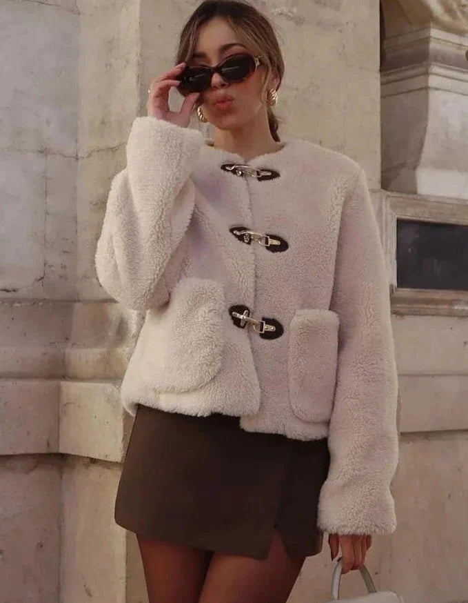Veste casual chaude avec col rond pour femmes - Projet Paris - Polyvalente et confortable