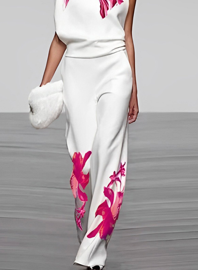 Ensemble floral urbain femme – Style tendance et chic – Projet Paris – Look décontracté