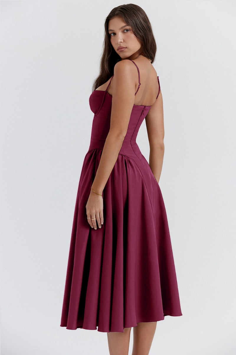 Robe midi sans manches pour femmes - Élégance estivale - Projet Paris - Parfaite pour les occasions décontractées