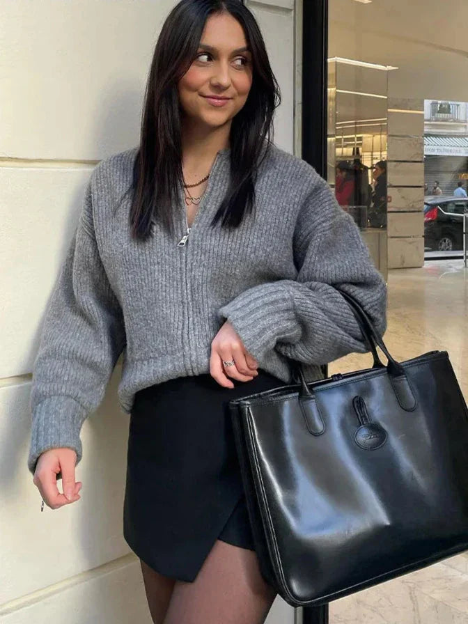 Cardigan avec zip - Projet Paris - Pratique et stylé - Idéal pour les journées fraîches