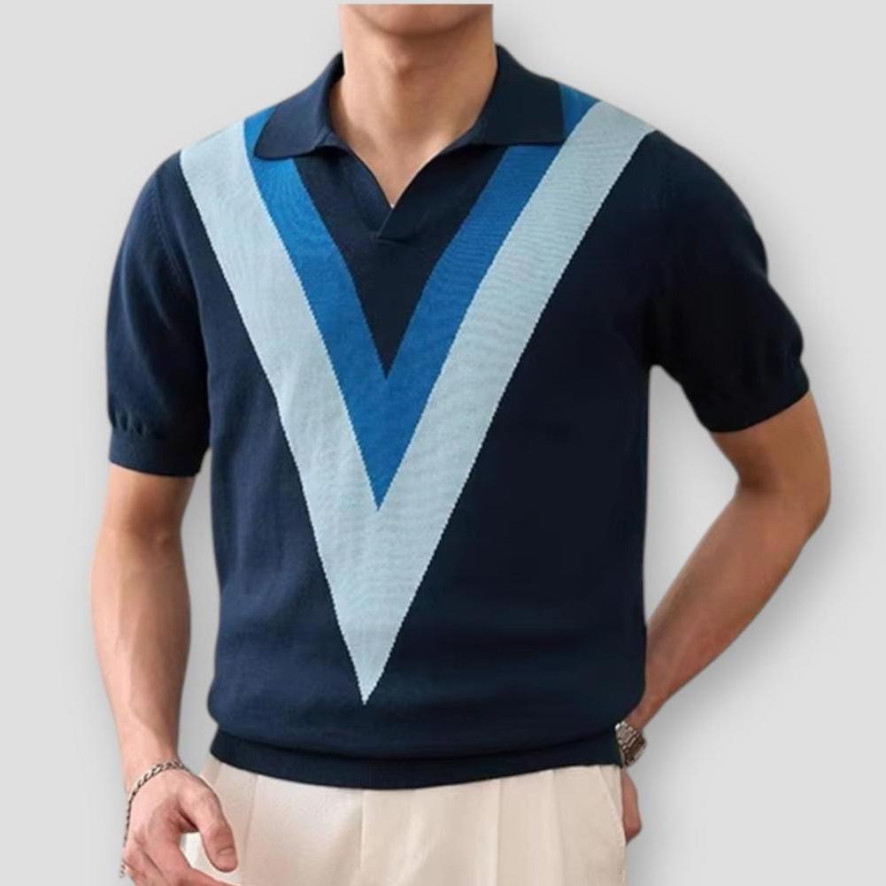 Polo tricoté Perry pour homme - Sky Madrid - Projet Paris - Élégance et confort