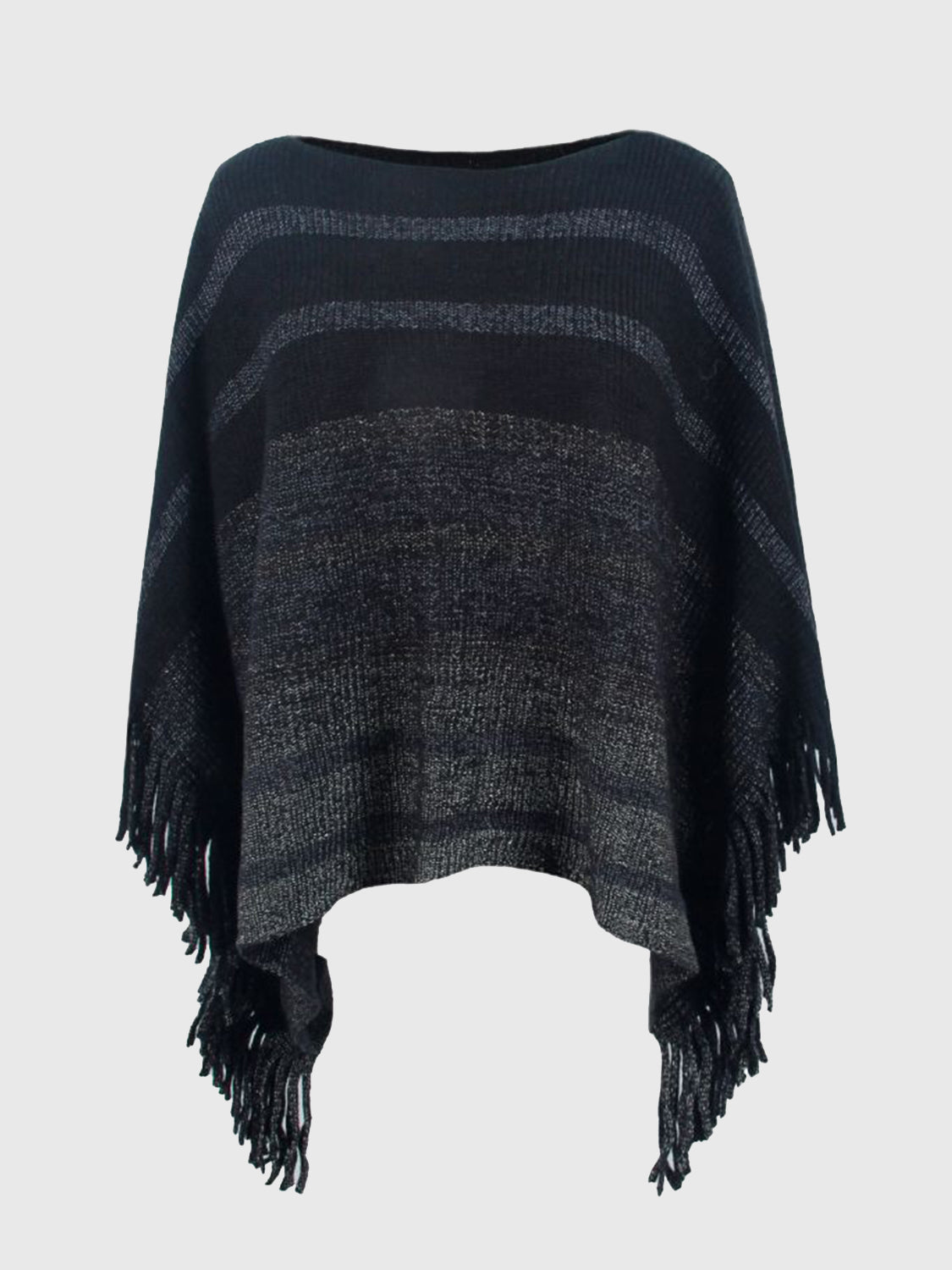 Poncho rayé avec col bateau - Tendance et confortable - Projet Paris - Parfait pour un look chic et décontracté