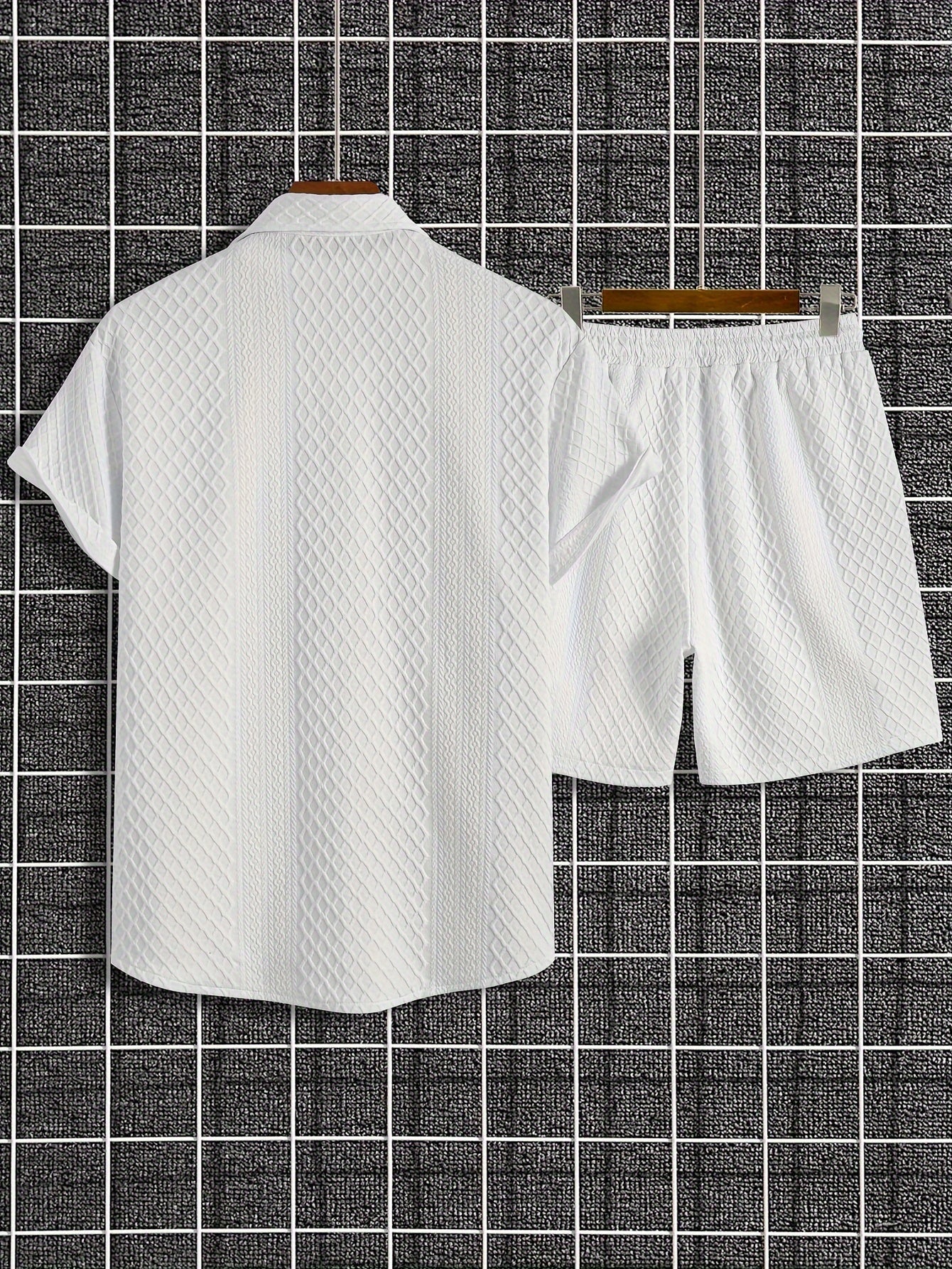 Ensemble tricoté à carreaux – Design solide – Projet Paris – Look moderne et confortable