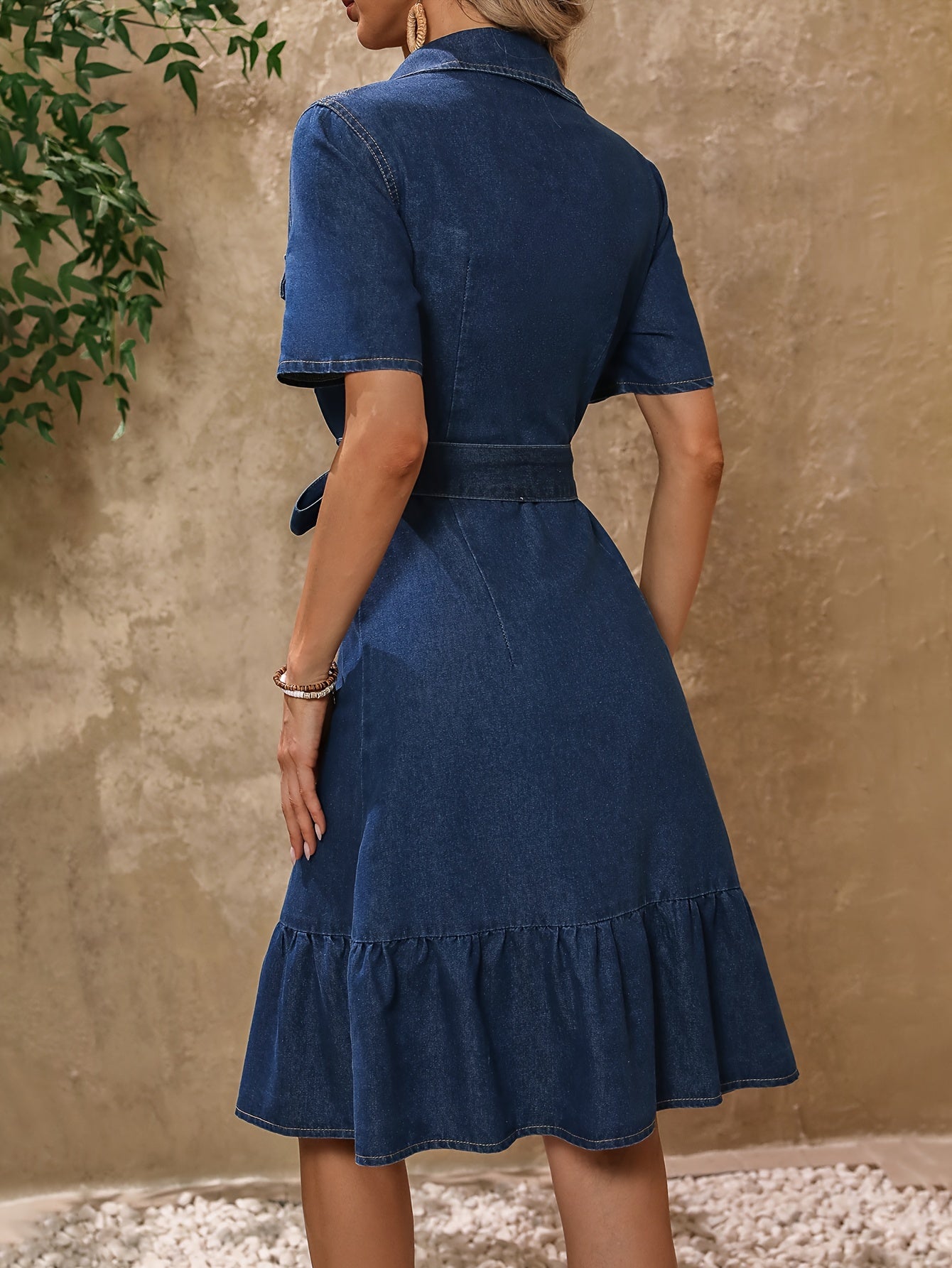 Robe en jean - Moderne avec ceinture - Projet Paris - Coton bleu - Parfaite pour toute occasion