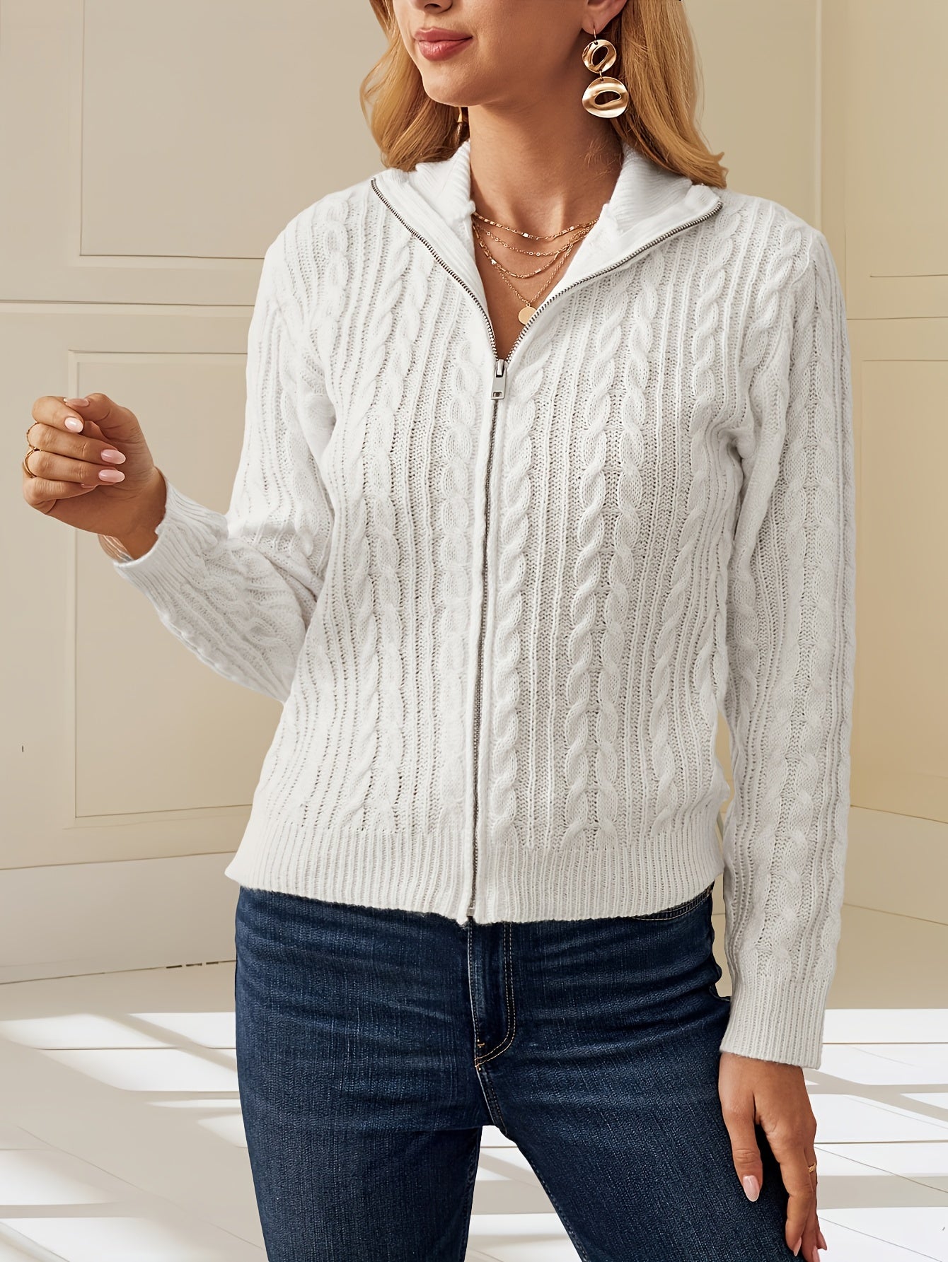 Cardigan à Zip en Maille Torsadée - Projet Paris - Douceur et chic décontracté