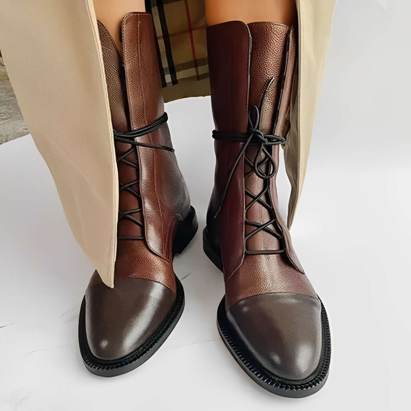 Bottes élégantes à lacets - Projet Paris - Confort et raffinement - Idéales pour l'automne et l'hiver