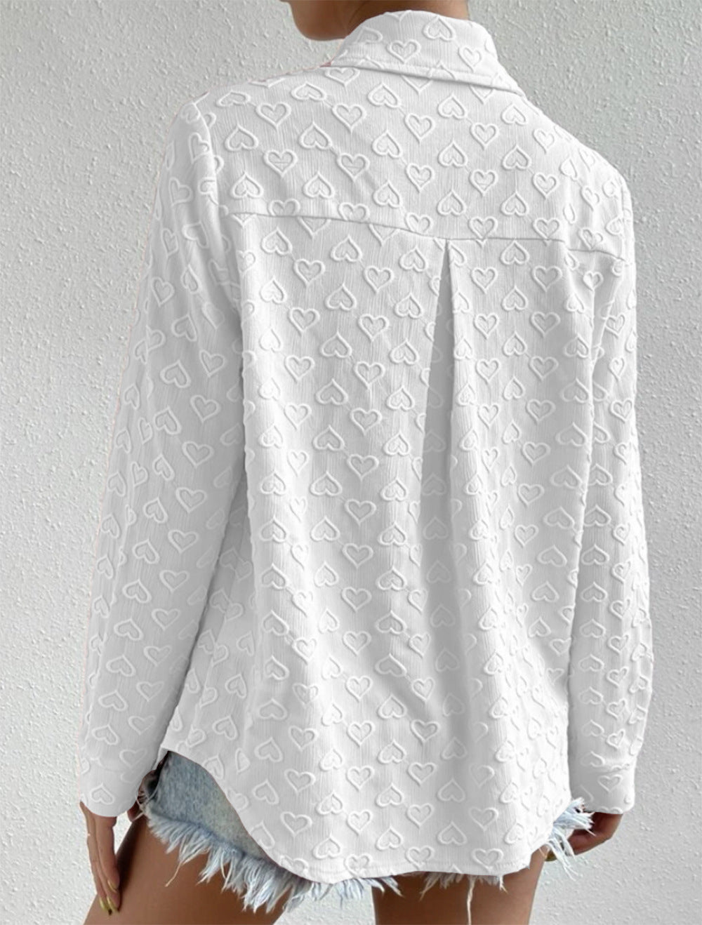 Blouse jacquard motif cœur - Tendance et raffinée - Projet Paris - Parfaite pour un look romantique