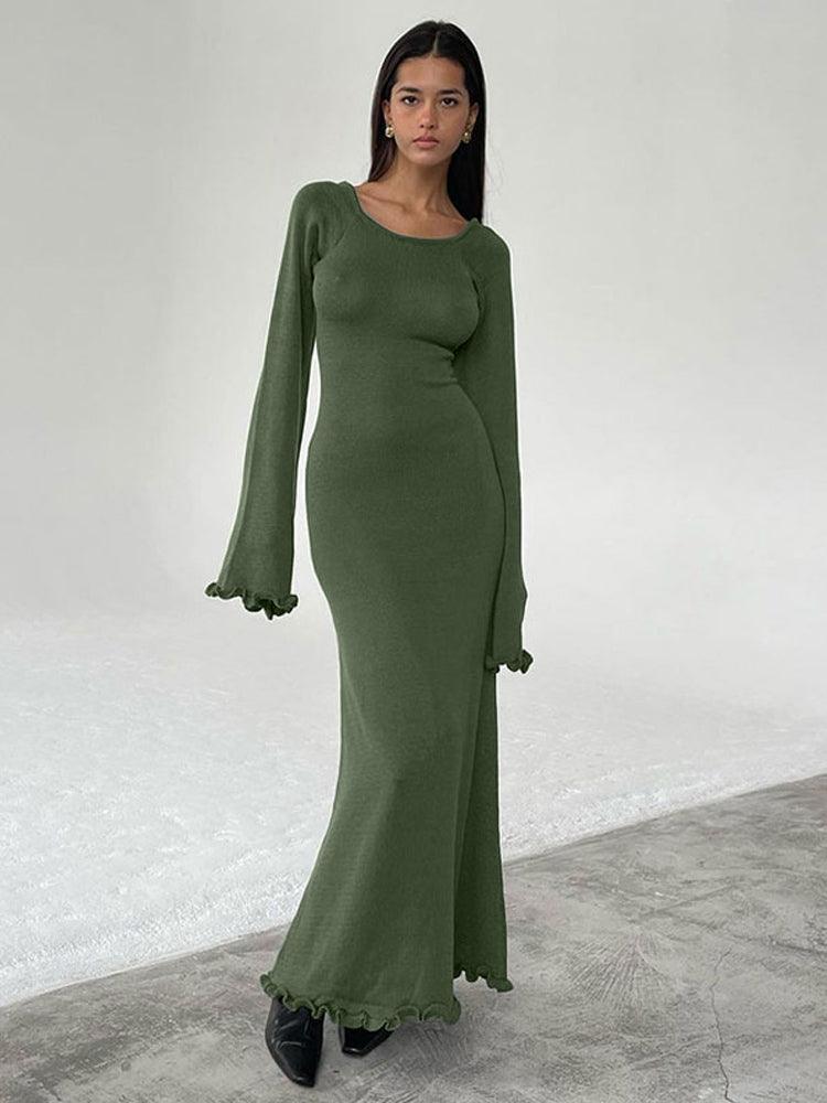 Robe maxi en maille dos nu - Élégante - Projet Paris - confortable - Parfaite pour un look chic