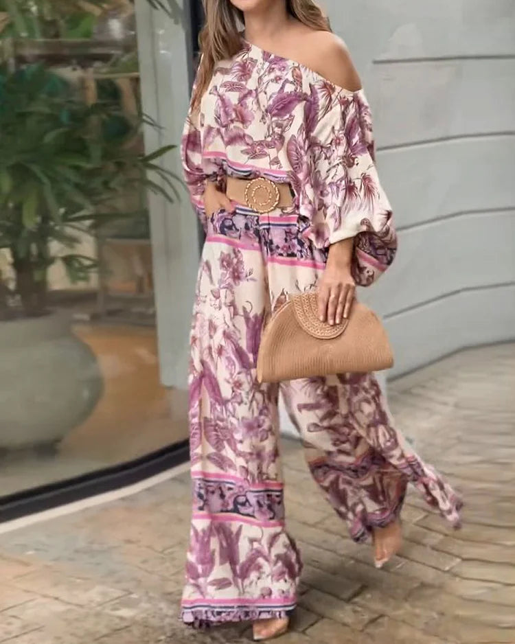 Ensemble off-shoulder à deux pièces (sans ceinture) - Élégant et moderne - Projet Paris