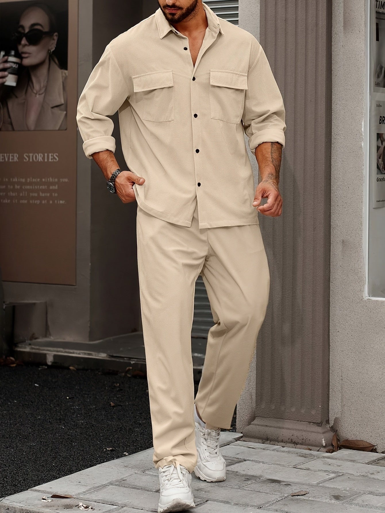 Ensemble été homme – Chemise col tailleur + pantalon – Projet Paris – Look estival