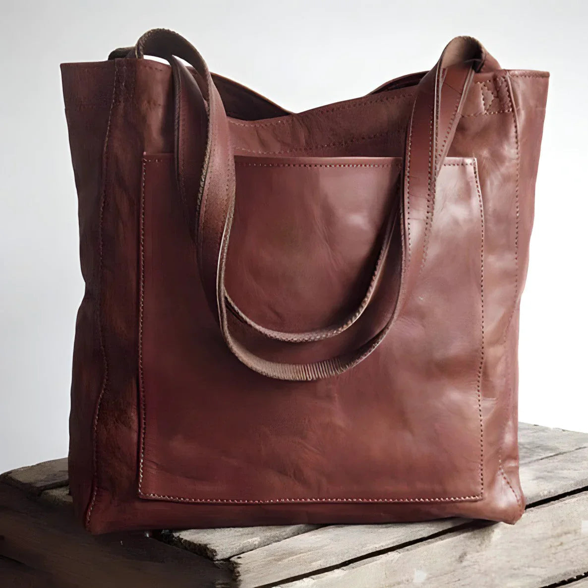 Sac en cuir vintage - pour femme - Projet Paris - Élégant et intemporel - Parfait pour un look rétro - Idéal pour compléter toutes vos tenues