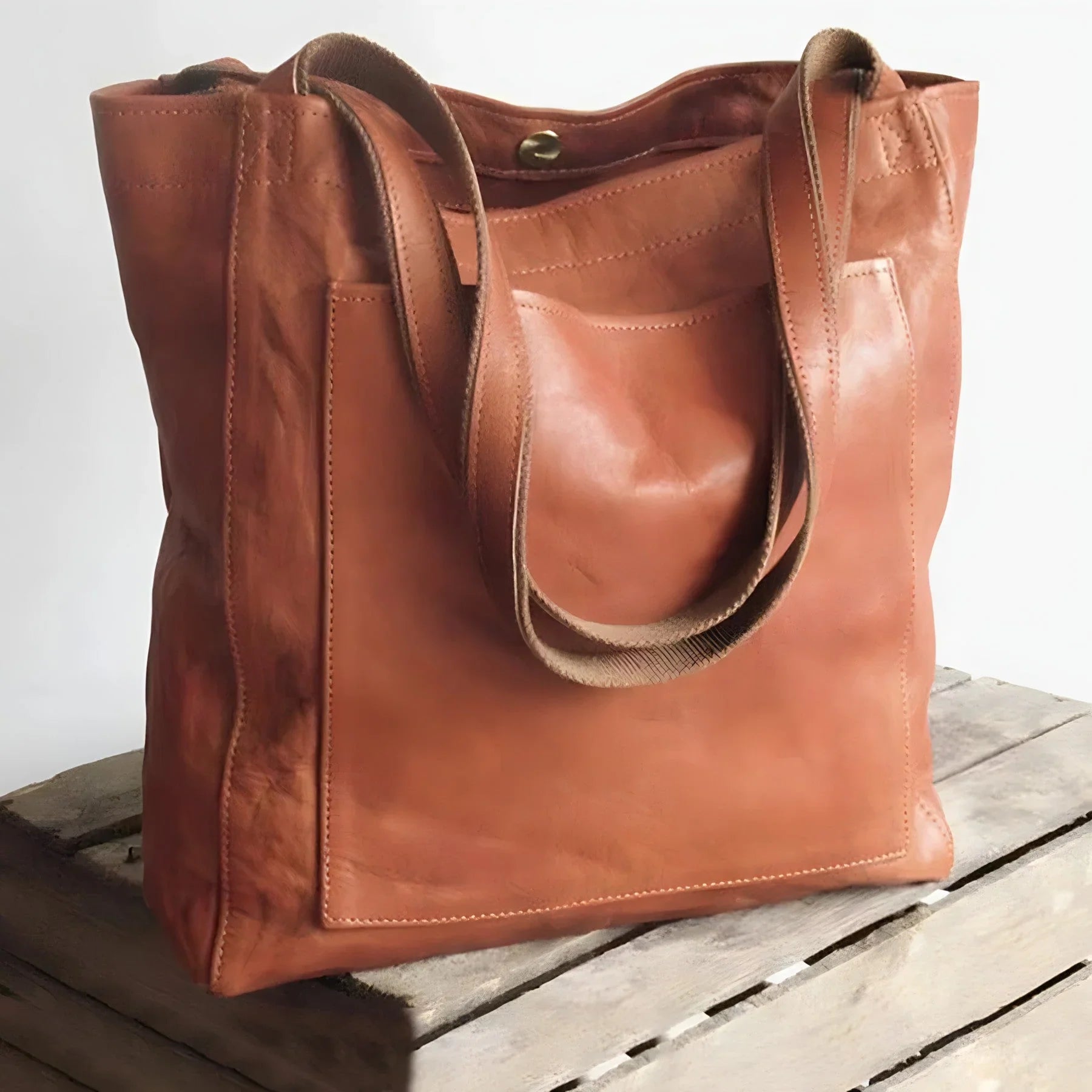 Sac en cuir vintage - pour femme - Projet Paris - Élégant et intemporel - Parfait pour un look rétro - Idéal pour compléter toutes vos tenues