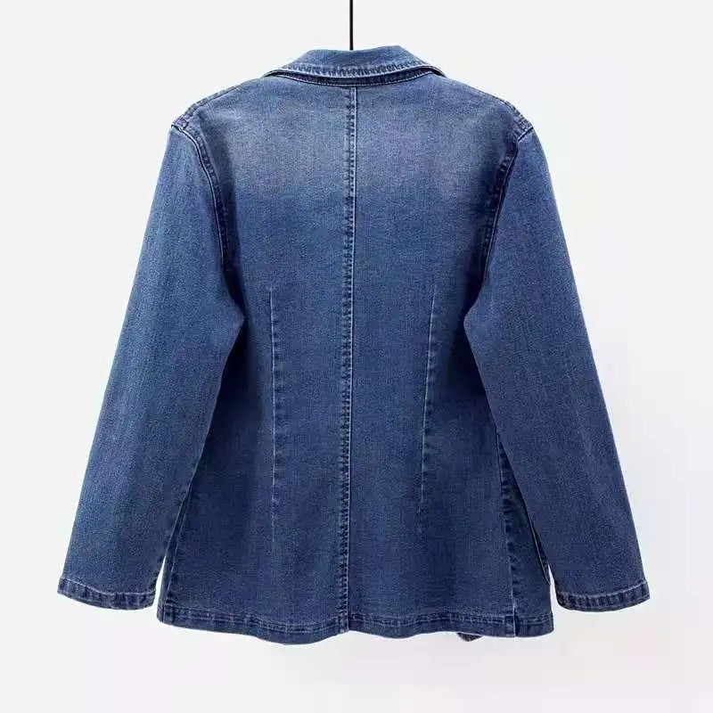 Blazer classique en denim luxe d'Ida - Projet Paris - Élégance intemporelle