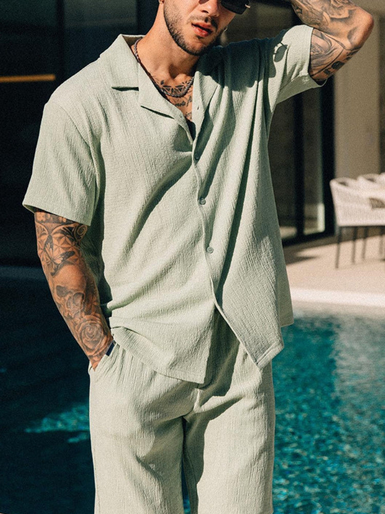 Set Décontracté Homme – Relaxed – Projet Paris – Chemise de Plage et Shorts pour l’Été